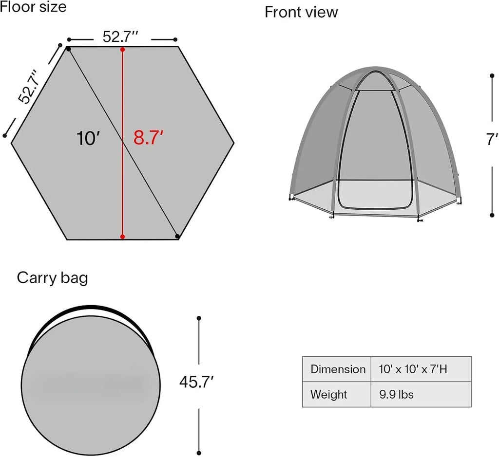 Alvantor Screen House Gazebo Pop Up Igloo Screened Canopy Tent with Mosquito Netting Sides